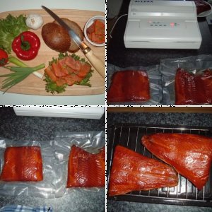 Mein 1.kaltgeräucherter Lachs 2012