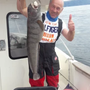 Jürgen mit dem ersten Steinbeißer seines Lebens