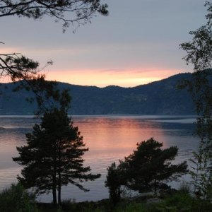 Blick von der Hütte auf der Insel Randoy