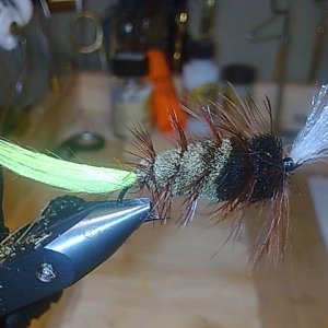 Lachstrockenfliege Bomber
Gr 6