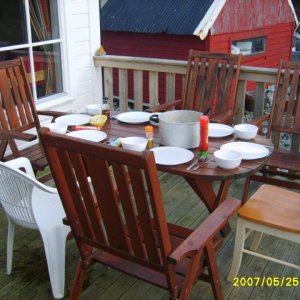 Essen auf der Terrasse
