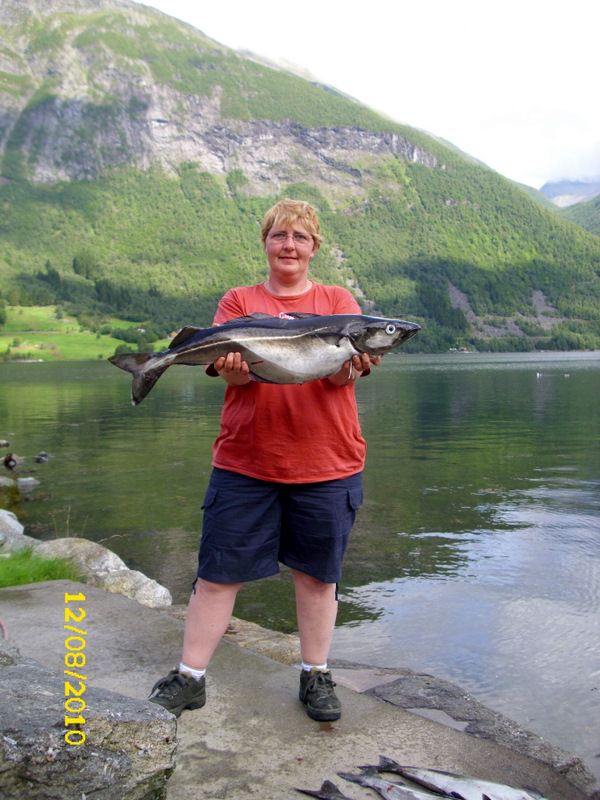 Andrea mit 12 Pfund Seelachs