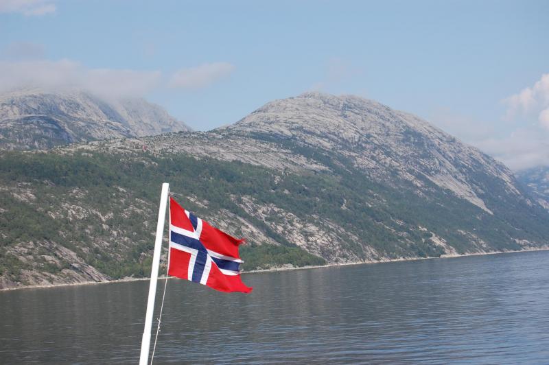 Auf der Schnellfähre von Lysebotn in Richtung Songesand