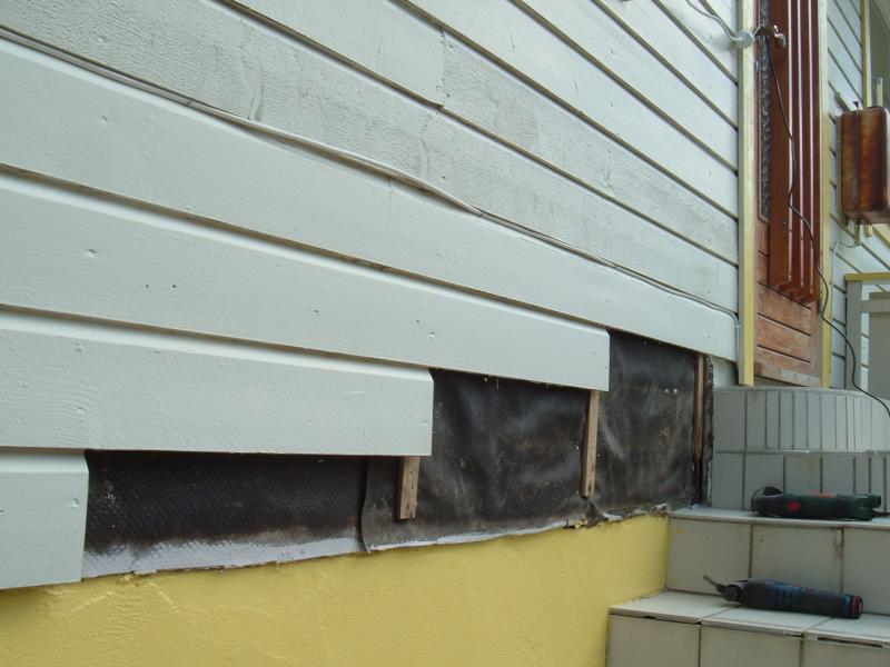 Außenverkleidung fertig vorbereitet, anderer Blickwinkel