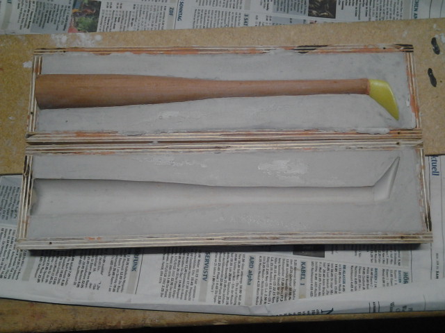 Frisch getrente Gipsform