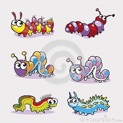 Lustiger-caterpillar-und-maden-vektor-43156467