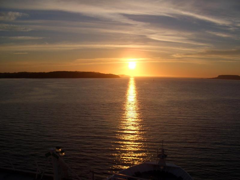 Sonnenuntergang auf der CL Fähre von Stavanger nach Hirtshals